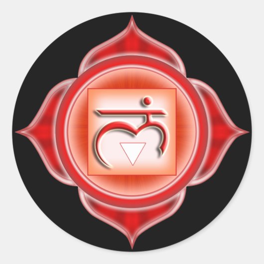 Muladhara of Root de 1ste Chakra Ronde Sticker (Voorkant)