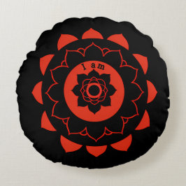 Muladhara Red Mandala Root Chakra Rond Kussen