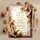 Mulberry barok weelde ivoor gouden tulp bruiloft kaart