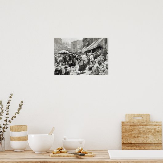 Mulberry Bend Italiaanse kolonie in New York Poster (Keuken)