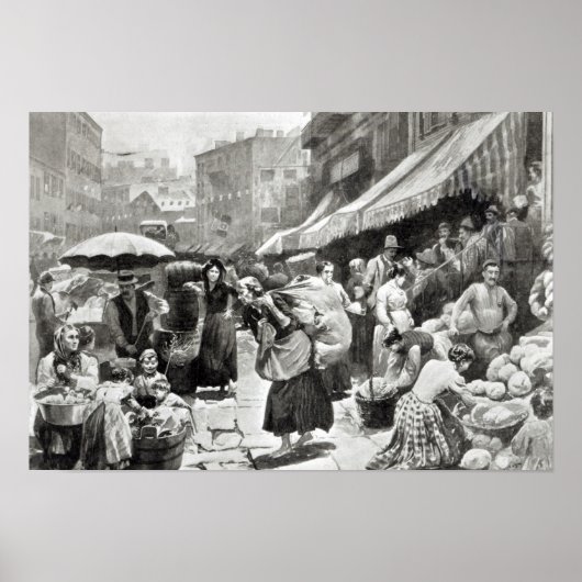 Mulberry Bend Italiaanse kolonie in New York Poster (Voorkant)