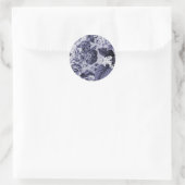 Mulberry Blauw Paarse Bloemen Toile No.1 Ronde Sticker (Tas)