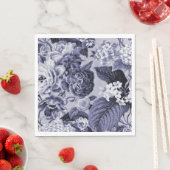 Mulberry Blue  Bloemen Toile Fabric No.1 Servetten (Insitu)