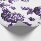 Mulberry Blue Botanical Floral Toile Cadeaupapier (Hoek)