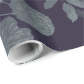 Mulberry Blue Paars Black  Floral Toile Cadeaupapier (Rol Hoek)