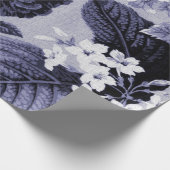 Mulberry Blue Paars  Botanic Floral Toile Cadeaupapier (Hoek)