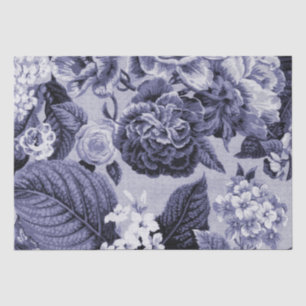 Mulberry Blue Paars  Floral Toile No.1 Tissuepapier