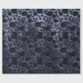 Mulberry Blue Paars Ombre Black Floral Vine Cadeaupapier (Vlak)