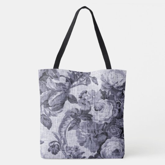 Mulberry  Botanical Floral Toile Fabric Tote Bag (Achterkant)