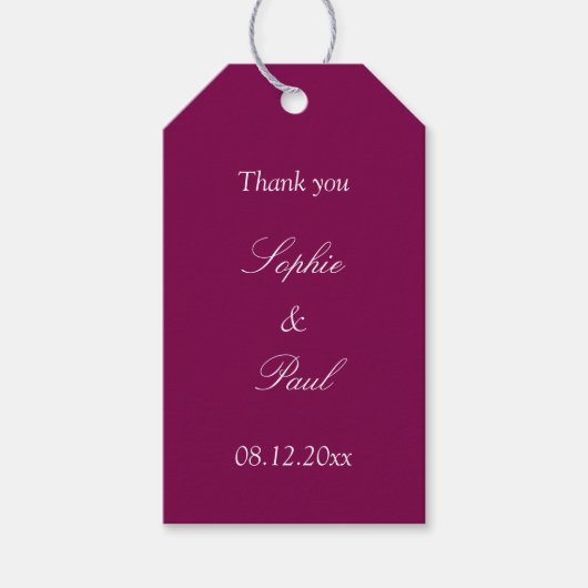 Mulberry bruiloft gunst dank u cadeau Labels Cadeaulabel (Voorkant)