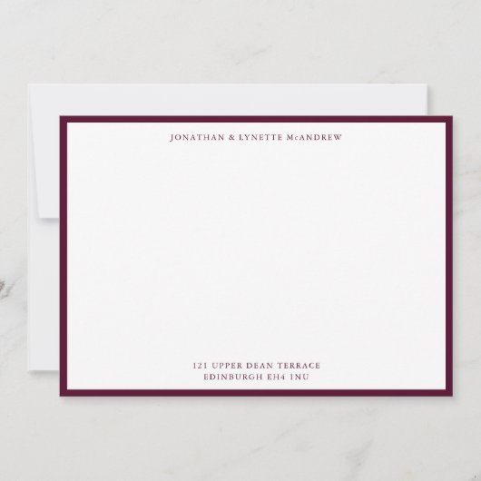 Mulberry Classic Border Flat Note Card Notitiekaartje (Voorkant)