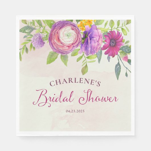 Mulberry en Ivory Dream Vrijgezellenfeest Servet (Voorkant)