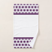 Mulberry en White Hexagonal Pattern Bad Handdoek (Handdoek)