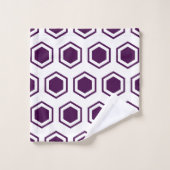 Mulberry en White Hexagonal Pattern Bad Handdoek (Wasdoekje)