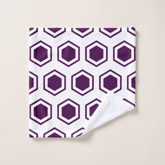 Mulberry en White Hexagonal Pattern Bad Handdoek (Wasdoekje)