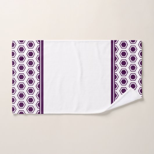 Mulberry en White Hexagonal Pattern Bad Handdoek (Handdoek)