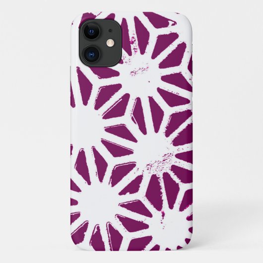 Mulberry en wit geometrisch patroon Case-Mate iPhone case (Achterkant)