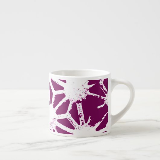 Mulberry en wit geometrisch patroon espresso kop (Rechts)