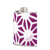 Mulberry en wit geometrisch patroon heupfles (Links)