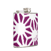 Mulberry en wit geometrisch patroon heupfles (Rechts)