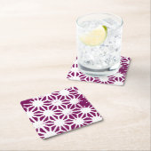 Mulberry en wit geometrisch patroon kartonnen onderzetters (Insitu)