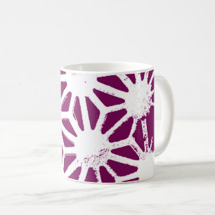 Mulberry en wit geometrisch patroon koffiemok