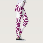 Mulberry en wit geometrisch patroon leggings (Rechts)