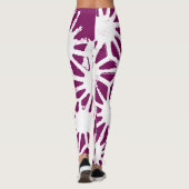 Mulberry en wit geometrisch patroon leggings (Achterkant)