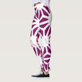 Mulberry en wit geometrisch patroon leggings