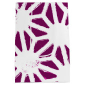 Mulberry en wit geometrisch patroon medium cadeauzakje (Achterkant)