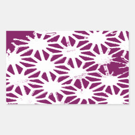 Mulberry en wit geometrisch patroon rechthoekige sticker