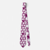 Mulberry en wit geometrisch patroon stropdas (Voorkant)