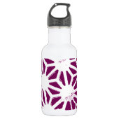 Mulberry en wit geometrisch patroon waterfles  (Voorkant)