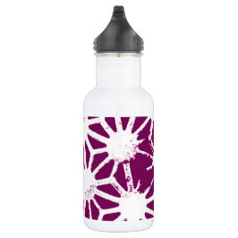 Mulberry en wit geometrisch patroon waterfles