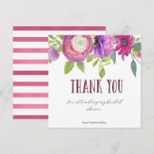 Mulberry Floral Dream Vrijgezellenfeest Bedankkaart (Voorkant / Achterkant)