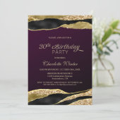 Mulberry Gold Glitter 30e verjaardag Partij Kaart (Staand voorkant)