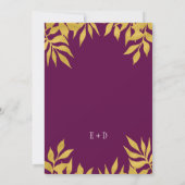 Mulberry goud verlaat herfst trendy bruiloft kaart (Achterkant)