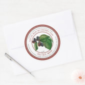  Mulberry Illustratie Rode Grens Jam Ronde Sticker (Envelop)