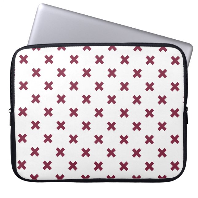 Mulberry kruisstift op wit laptop sleeve (Voorkant)