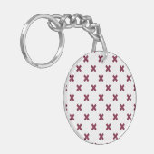 Mulberry kruisstift op wit sleutelhanger (Voorkant Links)