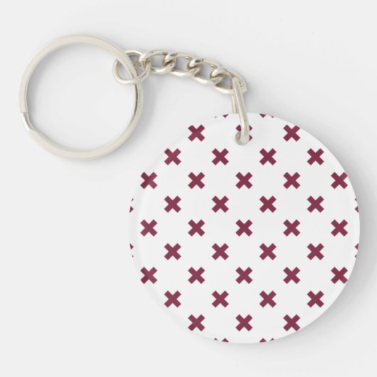 Mulberry kruisstift op wit sleutelhanger (Voorkant)