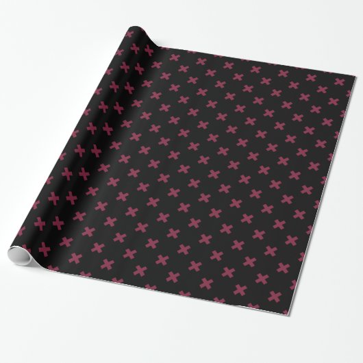 Mulberry kruisstift op zwart cadeaupapier (Uitgerold)