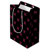 Mulberry kruisstift op zwart medium cadeauzakje (Achterkant Gekanteld)