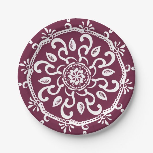 Mulberry Mandala Papieren Bordje (Voorkant)