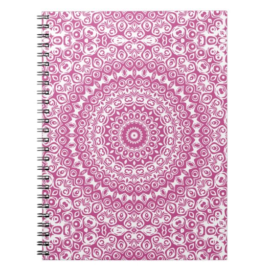 Mulberry Mandala Roze Kaleidoscope Design Notitieboek (Voorkant)