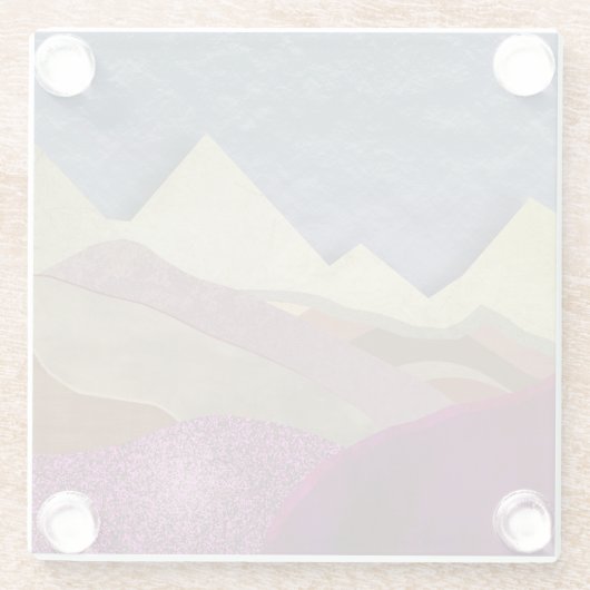 Mulberry Mountains Glazen Onderzetter (Achterkant)