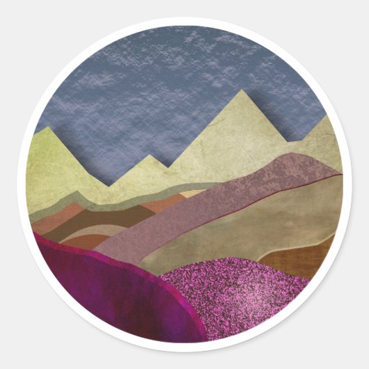 Mulberry Mountains Ronde Sticker (Voorkant)