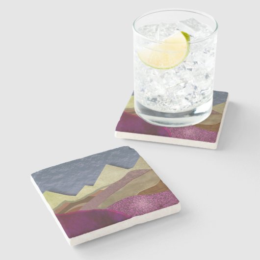 Mulberry Mountains Stenen Onderzetter (Zijkant)