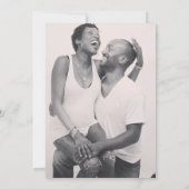 Mulberry paars witte foto live streaming bruiloft kaart (Achterkant)