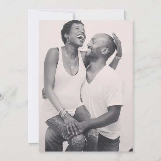 Mulberry paars witte foto live streaming bruiloft kaart (Achterkant)